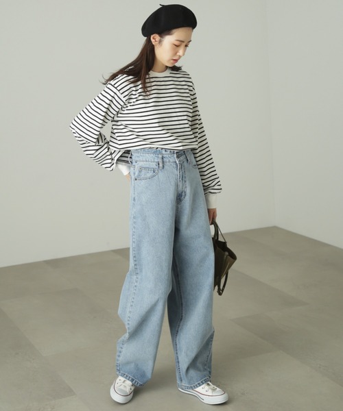 FREE'S MART（フリーズマート）の「◆リンガーボーダーロンT（Tシャツ/カットソー・レディース・ブラック系その他/パープル系その他・FREE）」の5枚目の写真