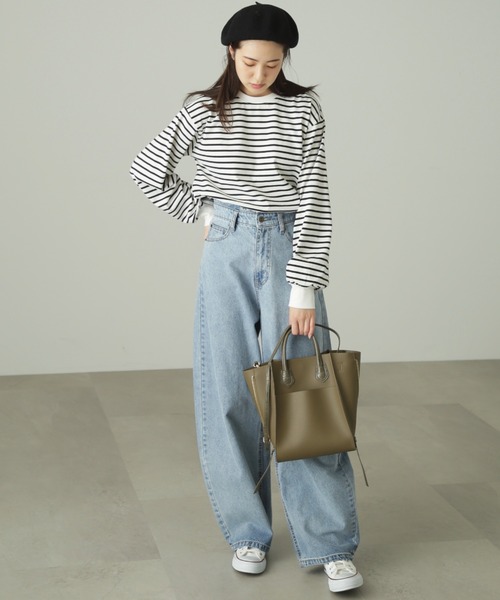 FREE'S MART（フリーズマート）の「◆リンガーボーダーロンT（Tシャツ/カットソー・レディース・ブラック系その他/パープル系その他・FREE）」の6枚目の写真