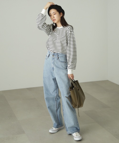 FREE'S MART（フリーズマート）の「◆リンガーボーダーロンT（Tシャツ/カットソー・レディース・ブラック系その他/パープル系その他・FREE）」の7枚目の写真