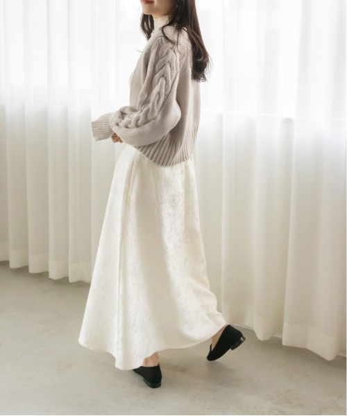 RANDA（ランダ）の「袖ケーブル編みニットボレロ（ニット/セーター・レディース・ブルー/グレー/ホワイト・FREE）」の12枚目の写真