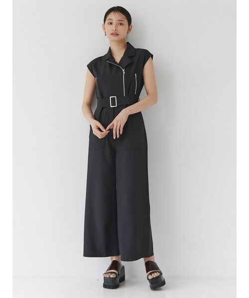 MURUA（ムルーア）の「ライダースジャンプスーツ（つなぎ/オールインワン・レディース・ブラック/カーキ・1/2）」の5枚目の写真