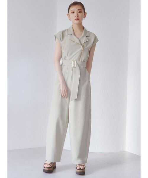 MURUA（ムルーア）の「ライダースジャンプスーツ（つなぎ/オールインワン・レディース・ブラック/カーキ・1/2）」の9枚目の写真