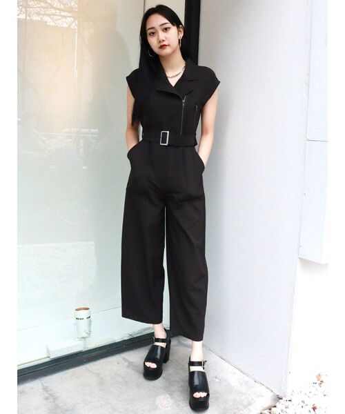 MURUA（ムルーア）の「ライダースジャンプスーツ（つなぎ/オールインワン・レディース・ブラック/カーキ・1/2）」の12枚目の写真