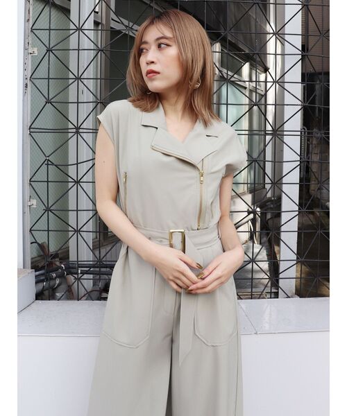 MURUA（ムルーア）の「ライダースジャンプスーツ（つなぎ/オールインワン・レディース・ブラック/カーキ・1/2）」の14枚目の写真