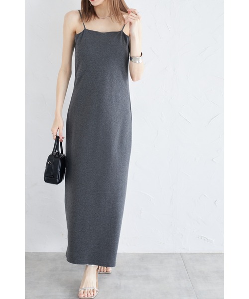 &. NOSTALGIA(アンドドットノスタルジア)の「【ZOZO限定】カップ付きキャミワンピース(ワンピース・レディース・杢グレー/ブルー/ブラック/ブラウン/オレンジ/グリーン/チャコールグレー・M)」の2枚目の写真