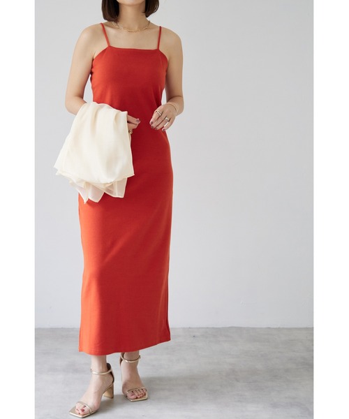 &. NOSTALGIA(アンドドットノスタルジア)の「【ZOZO限定】カップ付きキャミワンピース(ワンピース・レディース・杢グレー/ブルー/ブラック/ブラウン/オレンジ/グリーン/チャコールグレー・M)」の7枚目の写真