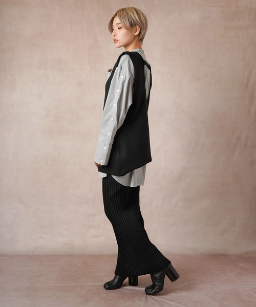 Lull（ルル）の「【Lull / ルル】セッアップ可/ニットリブタイトスカート（スカート・レディース・ベージュ/ブラック・ONESIZE）」の13枚目の写真