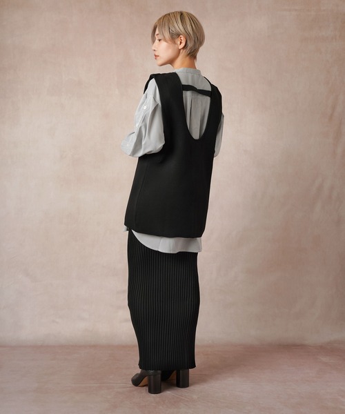 Lull（ルル）の「【Lull / ルル】セッアップ可/ニットリブタイトスカート（スカート・レディース・ベージュ/ブラック・ONESIZE）」の14枚目の写真