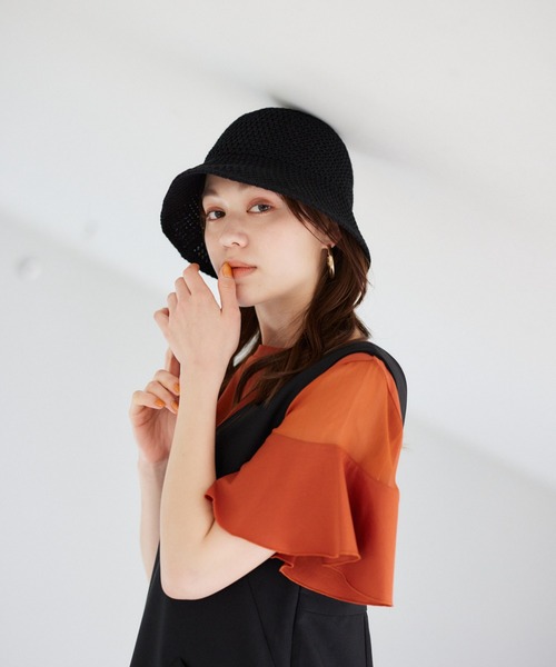 mysty woman（ミスティウーマン）の「シアーショルダープルオーバー　192248（Tシャツ/カットソー・レディース・ピンクベージュ/レッド系その他/ブラック/オフホワイト/サックスブルー・FREE）」の5枚目の写真