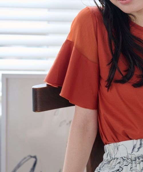 mysty woman（ミスティウーマン）の「シアーショルダープルオーバー　192248（Tシャツ/カットソー・レディース・ピンクベージュ/レッド系その他/ブラック/オフホワイト/サックスブルー・FREE）」の8枚目の写真