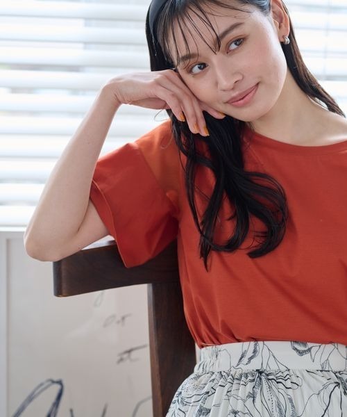 mysty woman（ミスティウーマン）の「シアーショルダープルオーバー　192248（Tシャツ/カットソー・レディース・ピンクベージュ/レッド系その他/ブラック/オフホワイト/サックスブルー・FREE）」の20枚目の写真