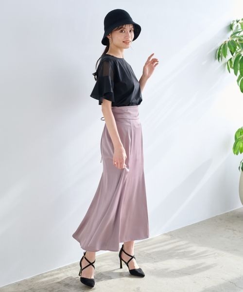 mysty woman（ミスティウーマン）の「シアーショルダープルオーバー　192248（Tシャツ/カットソー・レディース・ピンクベージュ/レッド系その他/ブラック/オフホワイト/サックスブルー・FREE）」の12枚目の写真