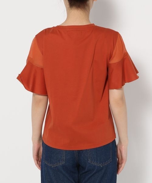 mysty woman（ミスティウーマン）の「シアーショルダープルオーバー　192248（Tシャツ/カットソー・レディース・ピンクベージュ/レッド系その他/ブラック/オフホワイト/サックスブルー・FREE）」の6枚目の写真