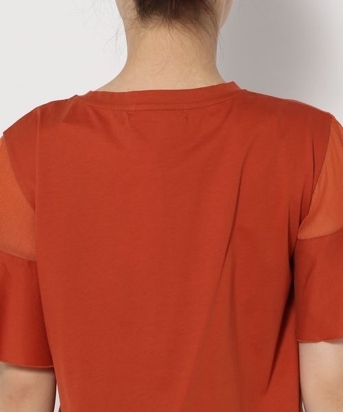 mysty woman（ミスティウーマン）の「シアーショルダープルオーバー　192248（Tシャツ/カットソー・レディース・ピンクベージュ/レッド系その他/ブラック/オフホワイト/サックスブルー・FREE）」の16枚目の写真
