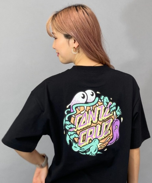 SANTA CRUZ（サンタクルーズ）の「【ムラサキスポーツ限定】SANTACRUZ/サンタクルーズ SLASHER DOT  ビッグシルエット/オーバーサイズ/無地/バックプリントTシャツ   502231433（Tシャツ/カットソー・レディース・ブラック/ホワイト/ブルー・M/XL/L）」の2枚目の写真