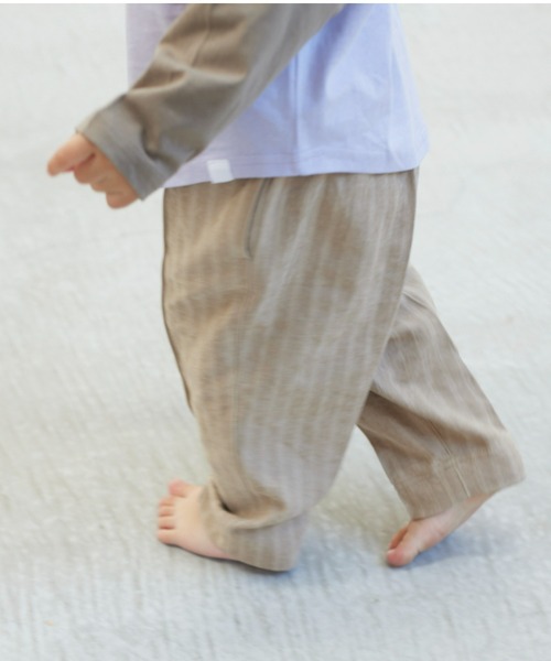 ooju(オージュ)の「【ooju】ストライプイージーパンツ(その他パンツ・キッズ・チャコールグレー/ベージュ・1/2/3/4)」の2枚目の写真