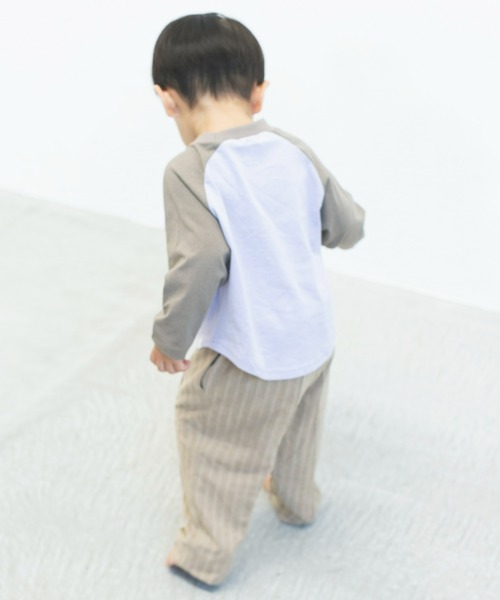 ooju(オージュ)の「【ooju】ストライプイージーパンツ(その他パンツ・キッズ・チャコールグレー/ベージュ・1/2/3/4)」の3枚目の写真