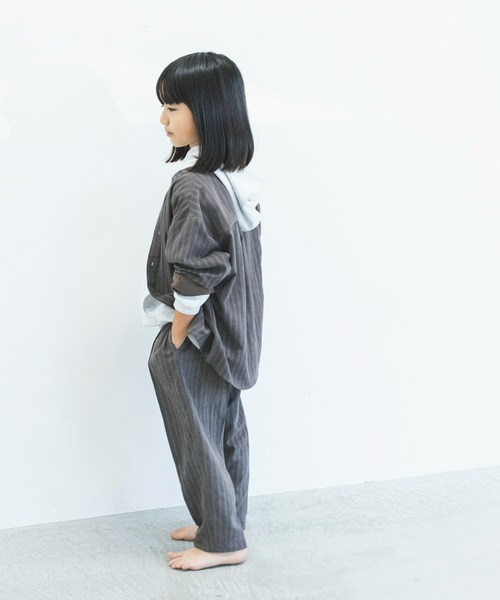 ooju(オージュ)の「【ooju】ストライプイージーパンツ(その他パンツ・キッズ・チャコールグレー/ベージュ・1/2/3/4)」の14枚目の写真
