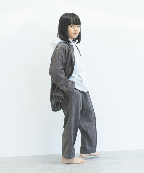 ooju(オージュ)の「【ooju】ストライプイージーパンツ(その他パンツ・キッズ・チャコールグレー/ベージュ・1/2/3/4)」の4枚目の写真