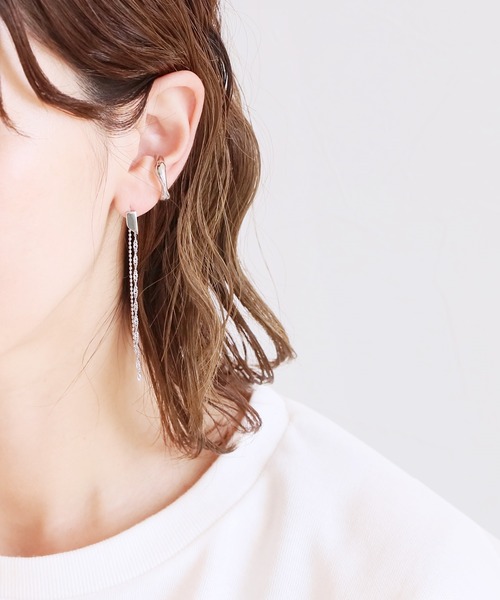 reca(レカ)の「ダブルチェーンピアス(ピアス(両耳用)・レディース・シルバー/ゴールド・ONE SIZE)」の3枚目の写真