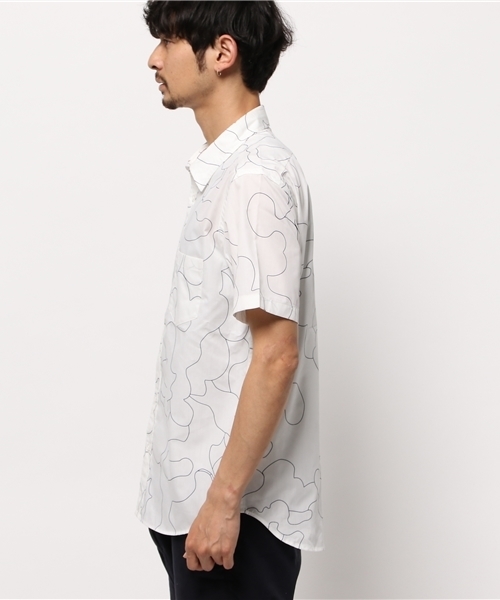 CIAOPANIC（チャオパニック）の「【Ciaopanic】　linedrawingcamoプリントSH（シャツ/ブラウス・メンズ・ホワイト/ブラック/ネイビー・MEDIUM/LARGE）」の8枚目の写真