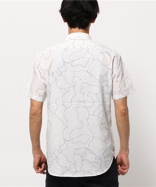 CIAOPANIC（チャオパニック）の「【Ciaopanic】　linedrawingcamoプリントSH（シャツ/ブラウス・メンズ・ホワイト/ブラック/ネイビー・MEDIUM/LARGE）」の9枚目の写真