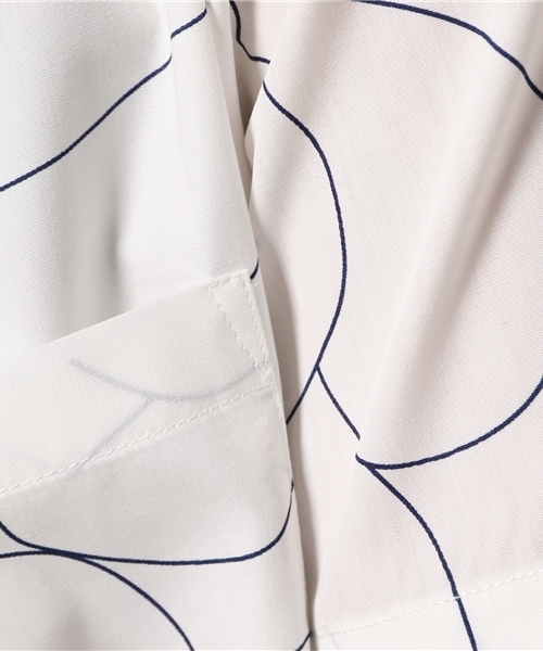 CIAOPANIC（チャオパニック）の「【Ciaopanic】　linedrawingcamoプリントSH（シャツ/ブラウス・メンズ・ホワイト/ブラック/ネイビー・MEDIUM/LARGE）」の6枚目の写真