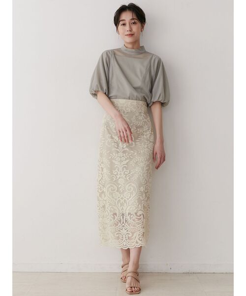 LAGUNAMOON(ラグナムーン)の「バルーンスリーブシアートップス(シャツ/ブラウス・レディース・ブラック/アイボリー/ミント・FREE)」の9枚目の写真