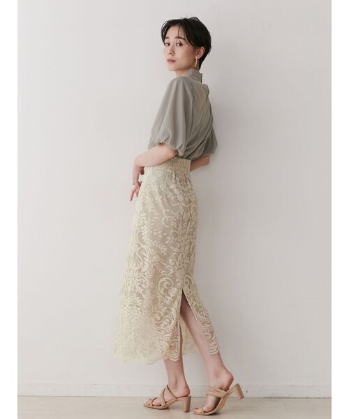 LAGUNAMOON(ラグナムーン)の「バルーンスリーブシアートップス(シャツ/ブラウス・レディース・ブラック/アイボリー/ミント・FREE)」の6枚目の写真