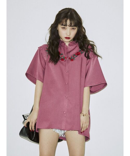 jouetie（ジュエティ）の「オープンショルダーエンブロイダリーシャツ（シャツ/ブラウス・レディース・ブラック/ピンク/アイボリー・MEDIUM）」の16枚目の写真