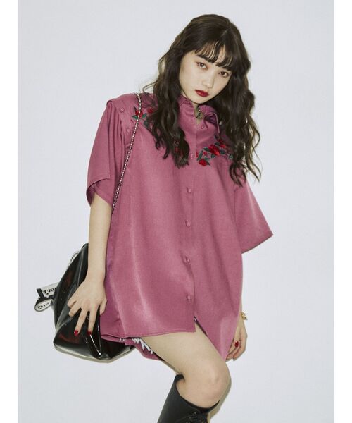 jouetie（ジュエティ）の「オープンショルダーエンブロイダリーシャツ
