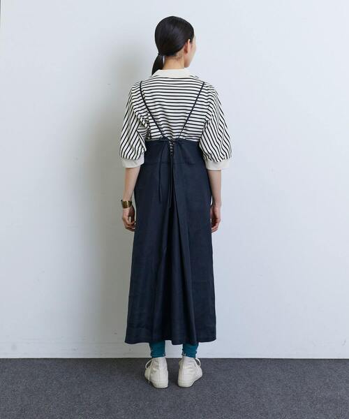 LOISIR　ロワズィール　アデュートリステス　リネン　エプロン　ワンピース LOISIRロワズィールアデュートリステスリネンエプロンワンピース
