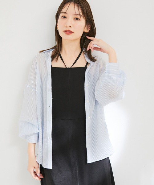 シアーストライプオーバーサイズシャツ