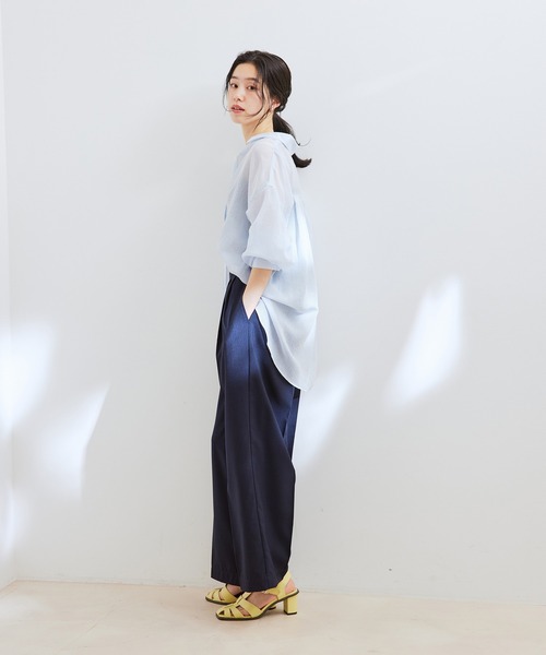 シアーストライプオーバーサイズシャツ