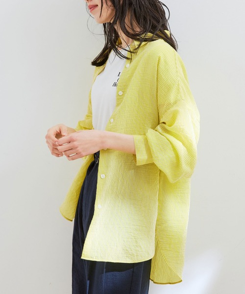 シアーストライプオーバーサイズシャツ