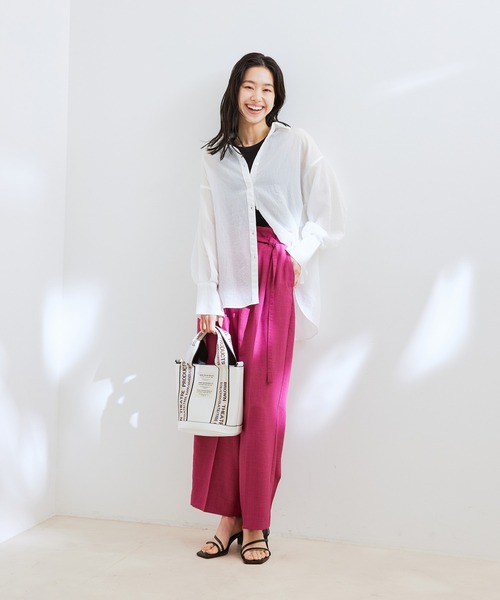 VIS(ビス)の「オーバーサイズストライプシアーシャツ(シャツ/ブラウス・レディース・ホワイト/サックスブルー/イエロー系その他・FREE)」の20枚目の写真