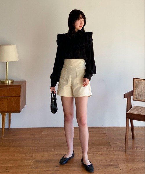 EPIMI E'PIMMY（エピミエピミー）の「ハイウエストツイルショートパンツ（その他パンツ・レディース・ブラック/オフホワイト/モカ/カーキ・MEDIUM）」の19枚目の写真