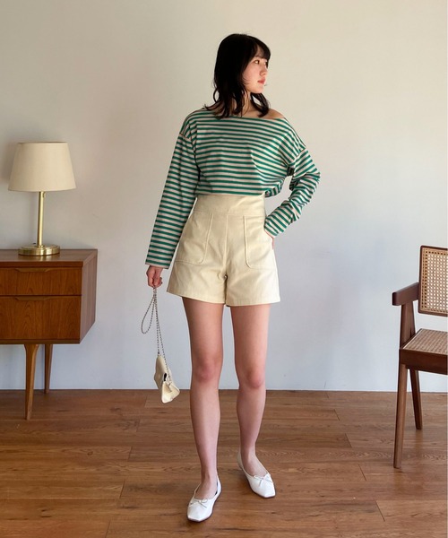 EPIMI E'PIMMY（エピミエピミー）の「ハイウエストツイルショートパンツ（その他パンツ・レディース・ブラック/オフホワイト/モカ/カーキ・MEDIUM）」の20枚目の写真