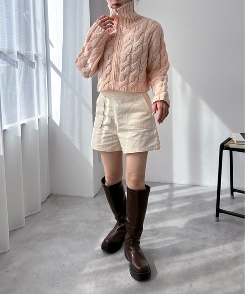 EPIMI E'PIMMY（エピミエピミー）の「ハイウエストツイルショートパンツ（その他パンツ・レディース・ブラック/オフホワイト/モカ/カーキ・MEDIUM）」の10枚目の写真