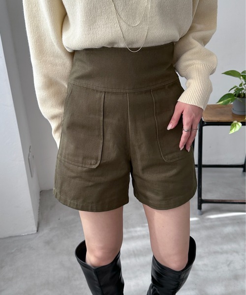 EPIMI E'PIMMY（エピミエピミー）の「ハイウエストツイルショートパンツ（その他パンツ・レディース・ブラック/オフホワイト/モカ/カーキ・MEDIUM）」の7枚目の写真