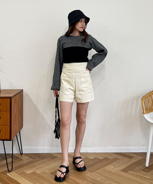 EPIMI E'PIMMY（エピミエピミー）の「ハイウエストツイルショートパンツ（その他パンツ・レディース・ブラック/オフホワイト/モカ/カーキ・MEDIUM）」の22枚目の写真