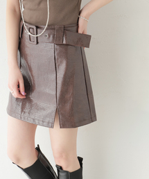 GHOSPELL | 【GHOSPELL/ゴスペル】 Aila Faux Leather Mini Skirt:スカート(スカート)