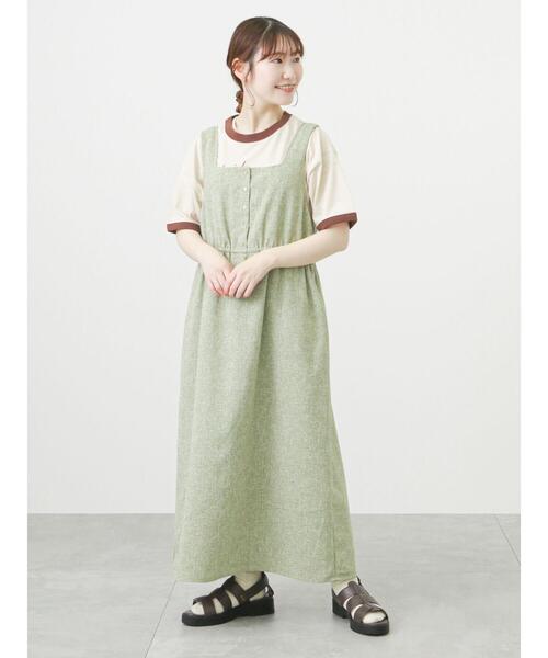 ehka sopo（エヘカソポ）の「ツイードライクジャンパースカート（ワンピース・レディース・ネイビー/グリーン/ベージュ・ﾌﾘ-）」の5枚目の写真