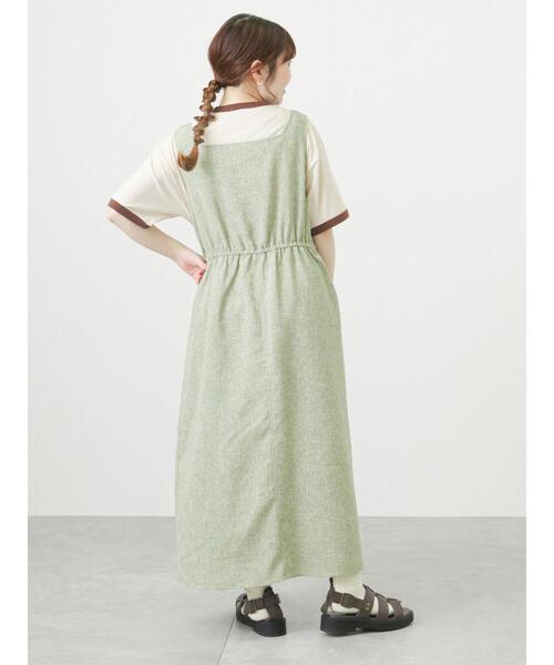 ehka sopo（エヘカソポ）の「ツイードライクジャンパースカート（ワンピース・レディース・ネイビー/グリーン/ベージュ・ﾌﾘ-）」の8枚目の写真