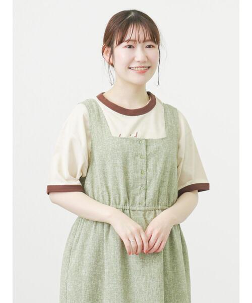 ehka sopo（エヘカソポ）の「ツイードライクジャンパースカート（ワンピース・レディース・ネイビー/グリーン/ベージュ・ﾌﾘ-）」の9枚目の写真