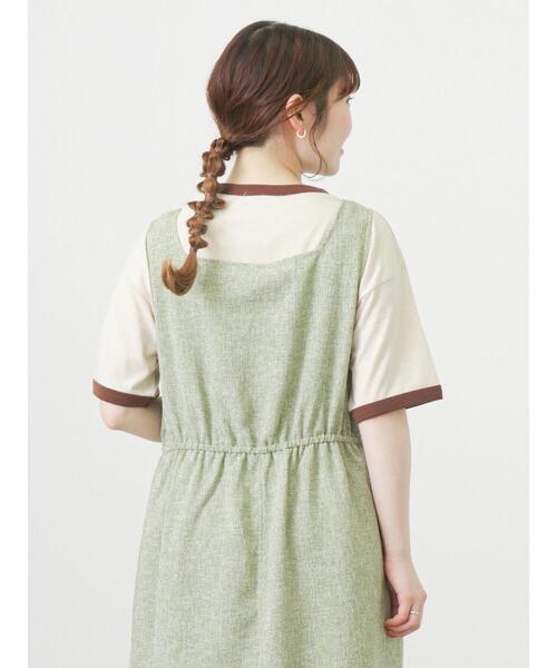 ehka sopo（エヘカソポ）の「ツイードライクジャンパースカート（ワンピース・レディース・ネイビー/グリーン/ベージュ・ﾌﾘ-）」の12枚目の写真