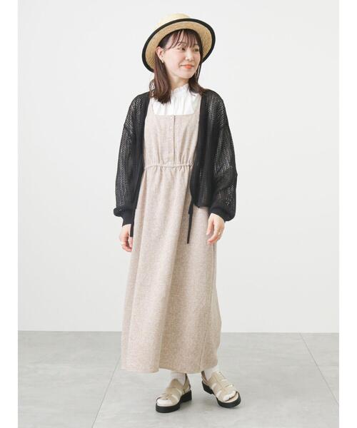 ehka sopo（エヘカソポ）の「ツイードライクジャンパースカート（ワンピース・レディース・ネイビー/グリーン/ベージュ・ﾌﾘ-）」の15枚目の写真