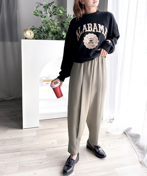 Java(ジャバ)の「《JaVa ジャバコラボ》美脚&お洒落見え バナナパンツ(スラックス・レディース・ブラウン系その他/ブラック/ライトベージュ・LARGE/X-LARGE/SMALL/MEDIUM)」の5枚目の写真