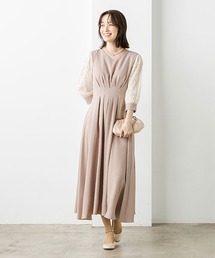 【ゼクシィ1月号掲載】ウエストタックフレア　美シルエットドレス/結婚式/パーティー/顔合わせ/食事会