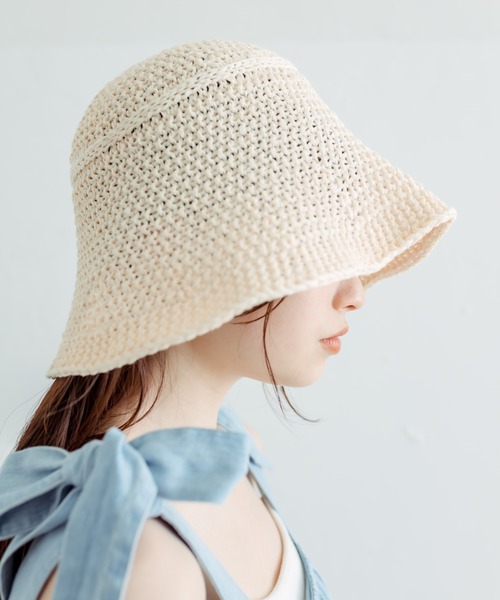 OLIVE des OLIVE(オリーブデオリーブ)の「ペーパークロ―シュハット 1031150050(ハット・レディース・オフホワイト/ブラック・FREE)」の1枚目の写真